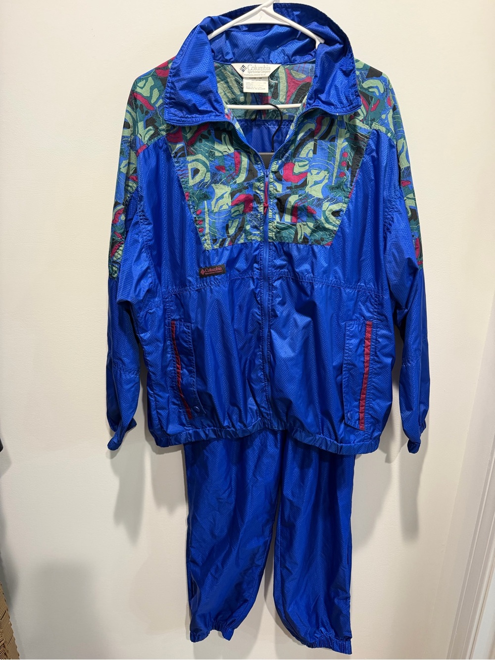 Vintage Columbia Blue Women's Nylon Athletic Set